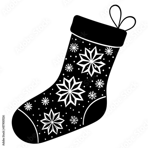 create a  black Christmas Stockings vector, Christmas, sock, stocking