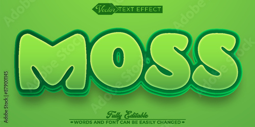 Cartoon Green Moss Vector Editable Text Effect Template