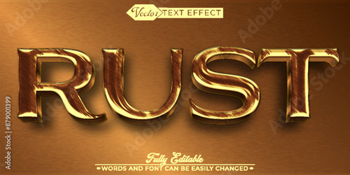 Orange Metal Rusted Vector Editable Text Effect Template
