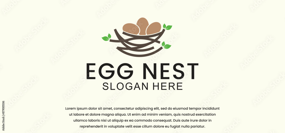 egg in bird's nest logo, with simple and elegant style premium vector egg in bird's nest logo, with simple and elegant style premium vector