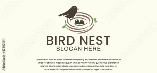 bird's nest logo with a simple, simple and premium style. perfect for any brand and company