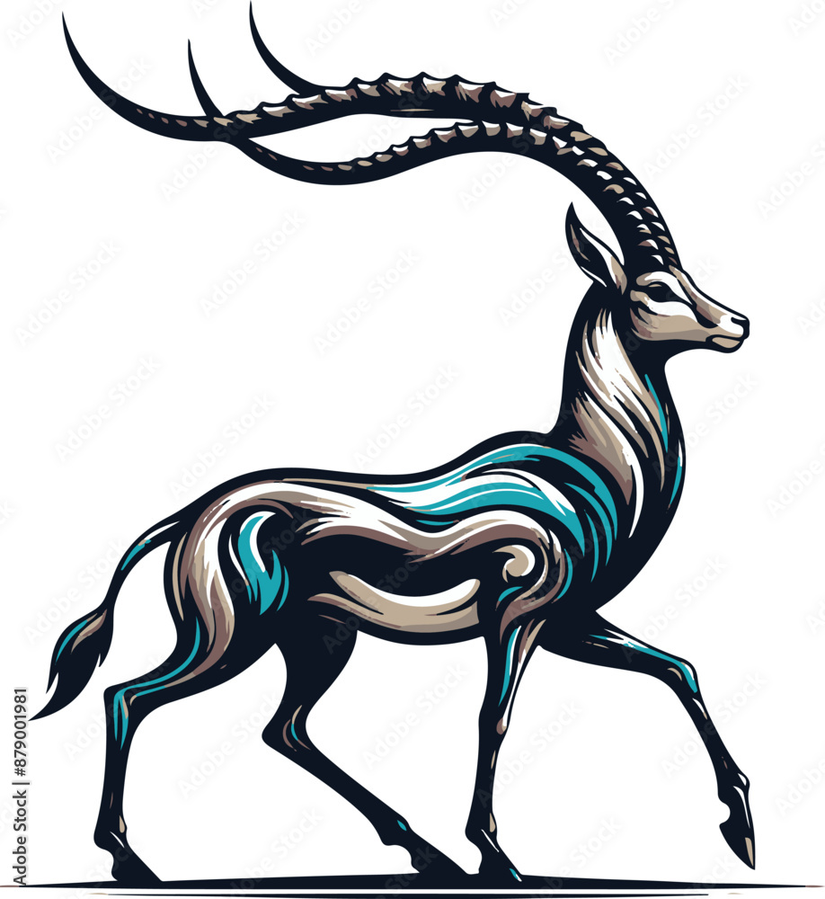 Gazelle design silhouette vector art work EPS file, Generator AI Gazelle design silhouette vector art work EPS file, Generator AI