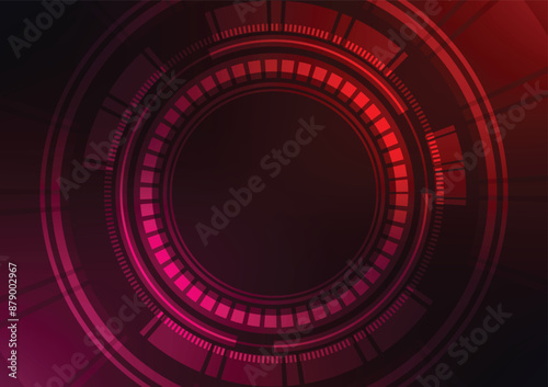Technology electric len red circle background
