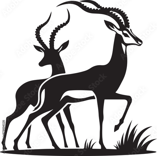 Gazelle design silhouette vector art work EPS file, Generator AI