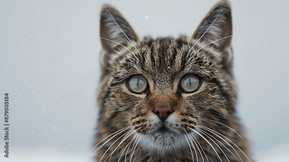 very cute cat on gray white background very cute cat on gray white background
