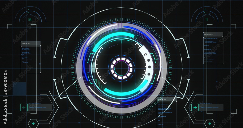 Obraz premium Image of data processing on digital screen