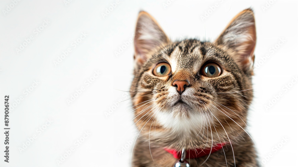 Intrigued cat gazes directly into the camera. Intrigued cat gazes directly into the camera.