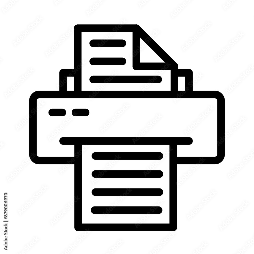 Printer icon in black and outline style Printer icon in black and outline style