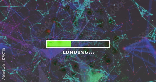 Image of data loading over line molecules connecting the dots photo