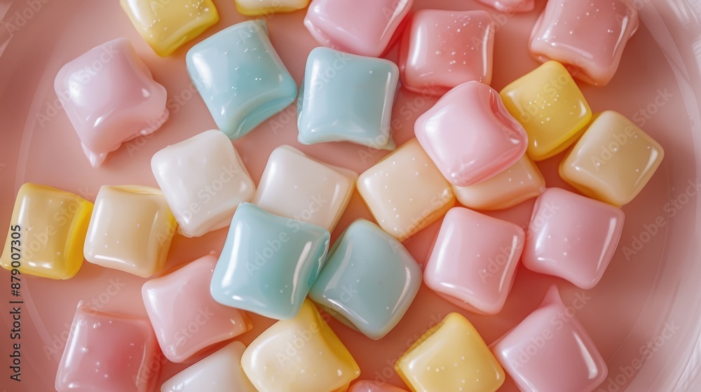 Chewing gum plate close up abstract background Chewing gum plate close up abstract background