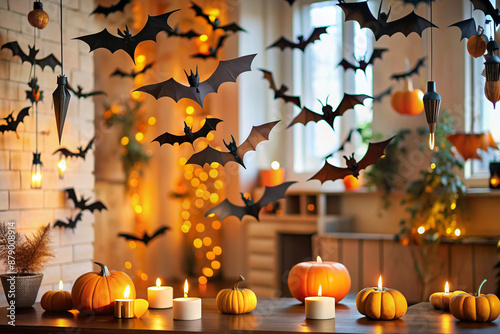 halloween background with pumpkins