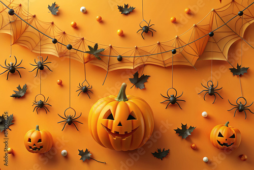 halloween background with pumpkin