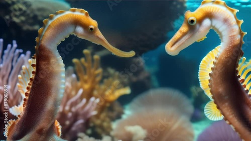  couple of Big-belly seahorse ,generative ai photo