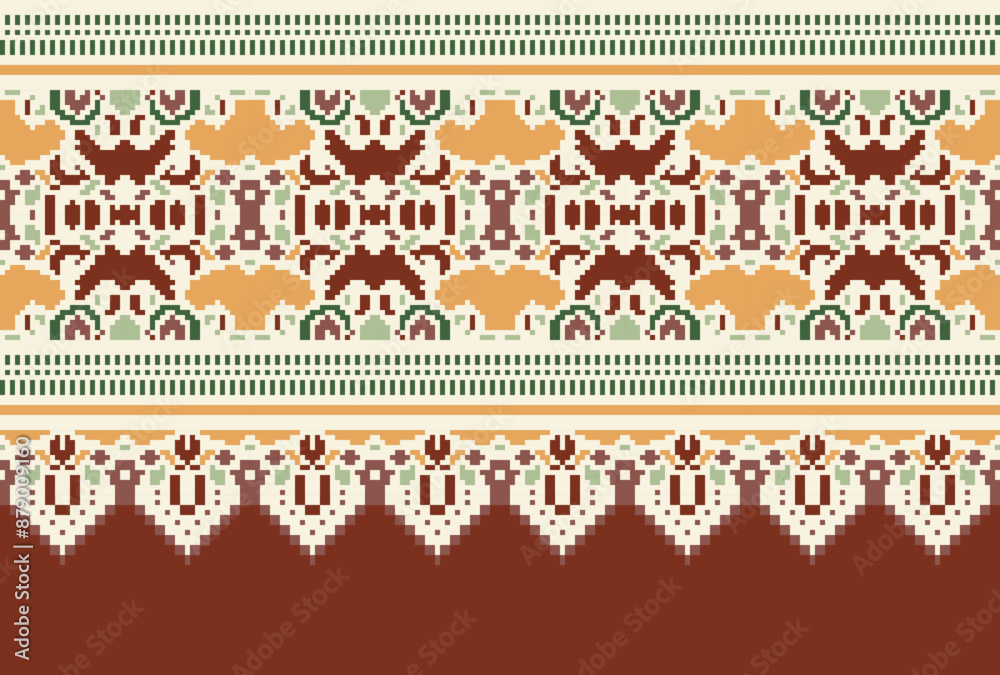 Pixel Tribal striped seamless pattern. Aztec geometric background. Can be used in fabric design for clothes, accessories, decorative paper, wrapping, Pixel Tribal striped seamless pattern. Aztec geometric background. Can be used in fabric design for clothes, accessories, decorative paper, wrapping,