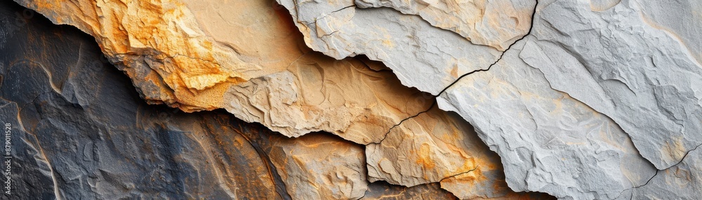 Close-up of textured rock layers in varying shades of gray and orange, showcasing natural geological formations and intriguing patterns. Close-up of textured rock layers in varying shades of gray and orange, showcasing natural geological formations and intriguing patterns.