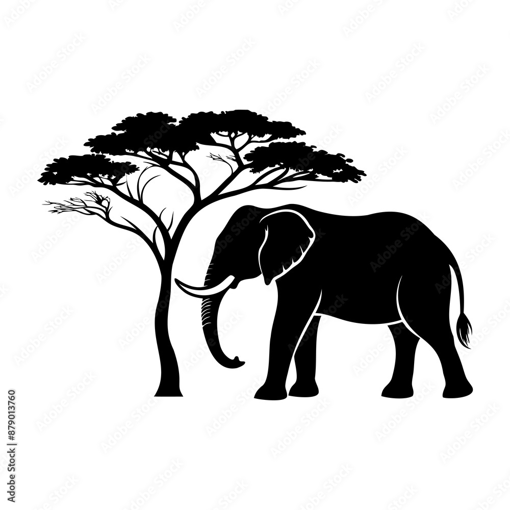 Fototapeta premium Elephant In Nature Silhouette