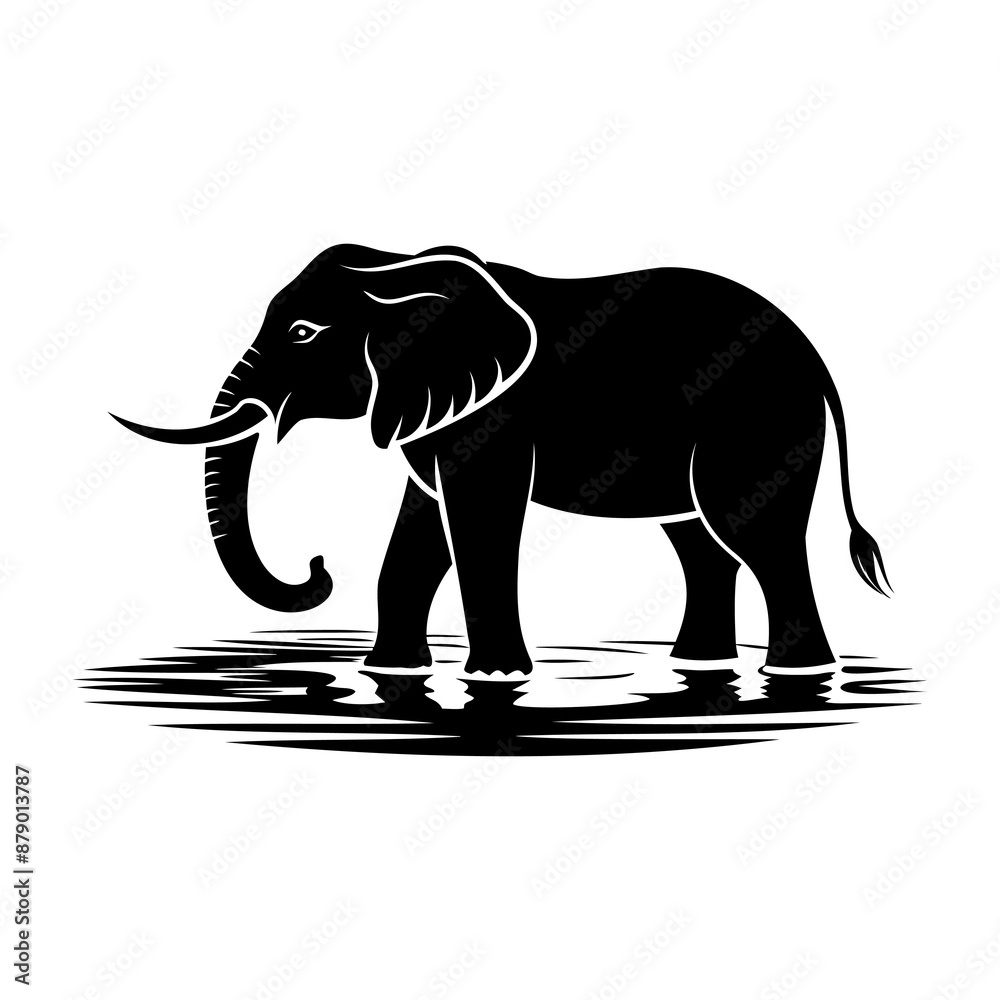 Obraz premium Elephant In Nature Silhouette
