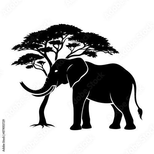 Elephant In Nature Silhouette