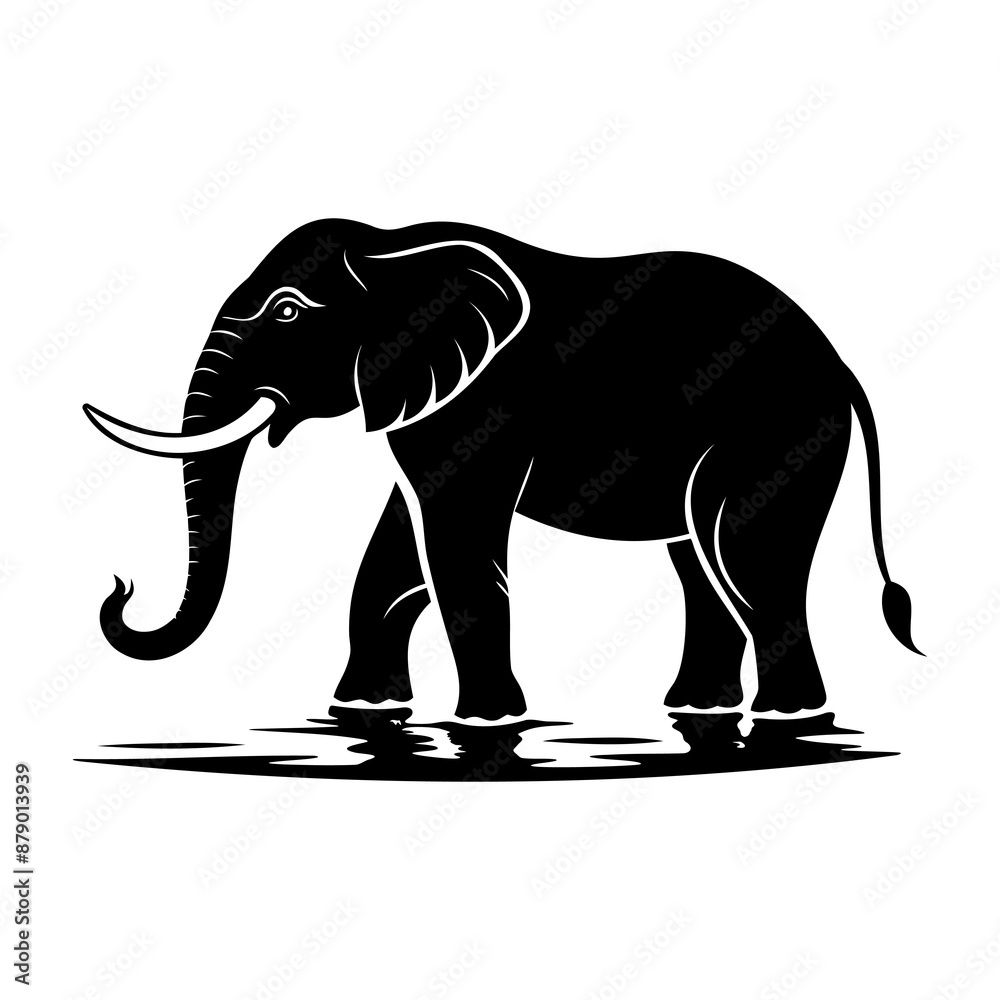 Obraz premium Elephant In Nature Silhouette