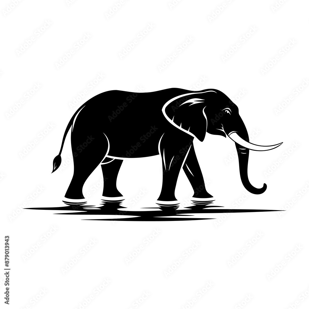 Obraz premium Elephant In Nature Silhouette