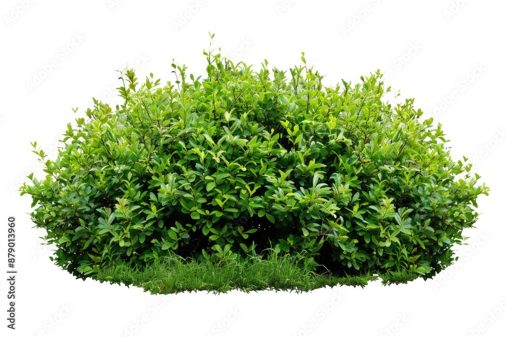 Obraz premium Green Bush Isolated on White Background. Shrub Garden Plant Concept