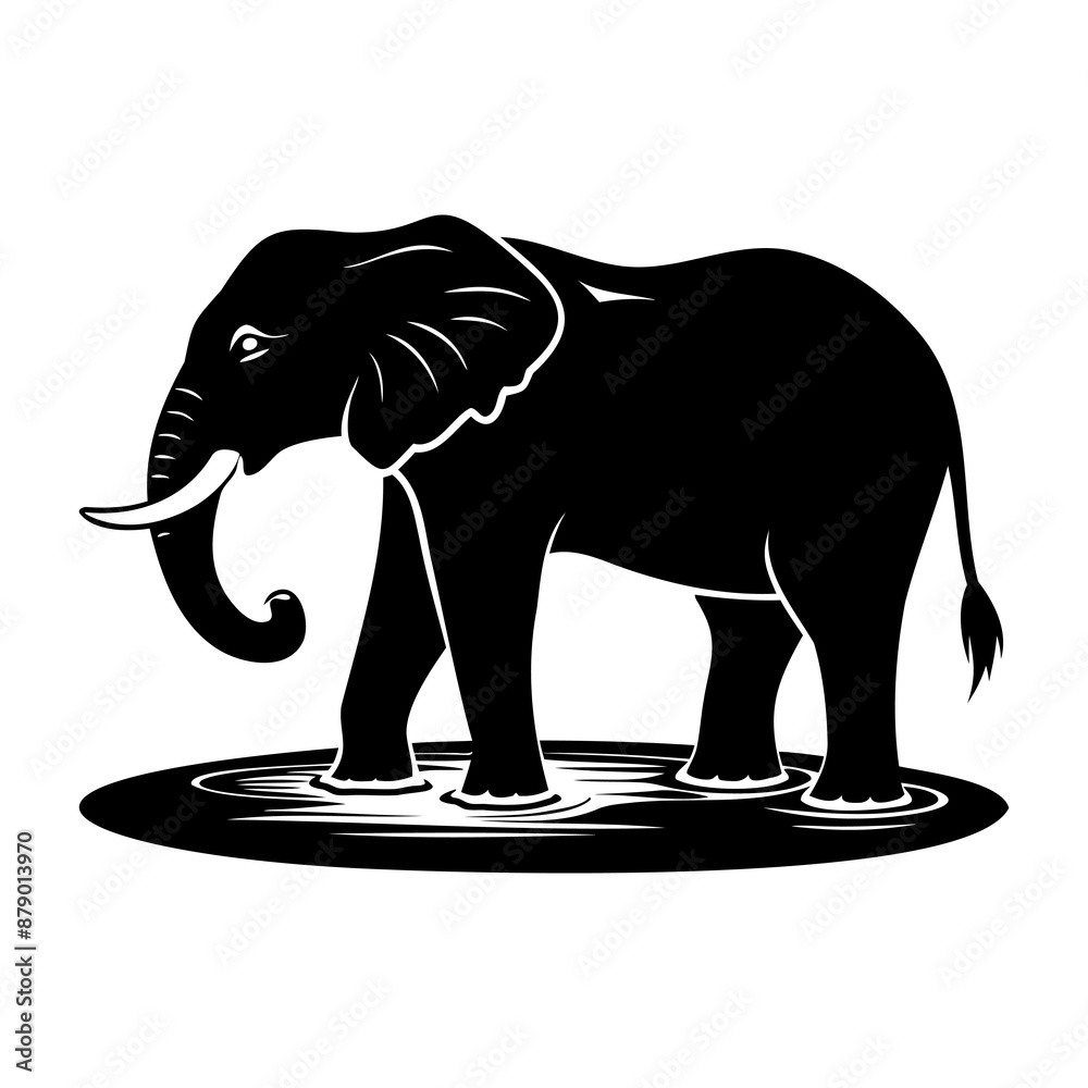 Obraz premium Elephant In Nature Silhouette