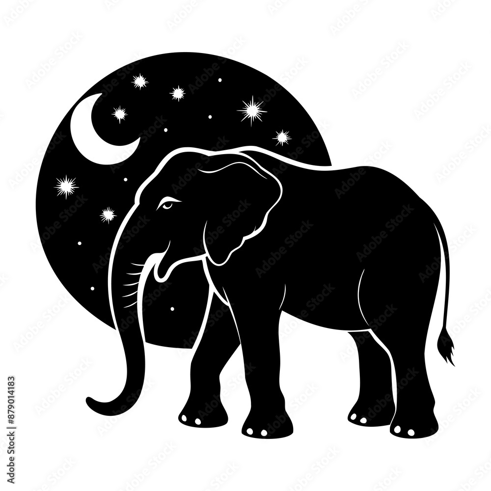 Fototapeta premium Elephant In Nature Silhouettes Collection