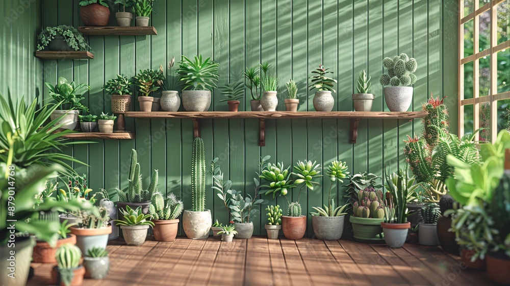 Green Oasis: A Tranquil Patio with Succulents and Greenery Green Oasis: A Tranquil Patio with Succulents and Greenery