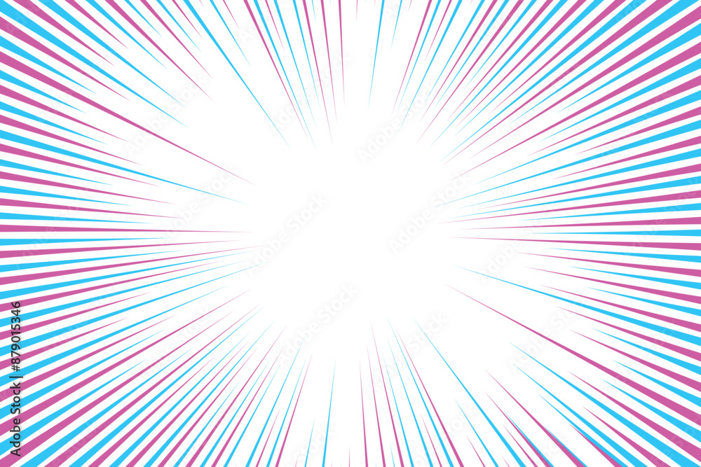 Pink blue radial comics style lines isolated on white background. speed abstract. Vector illustration Pink blue radial comics style lines isolated on white background. speed abstract. Vector illustration