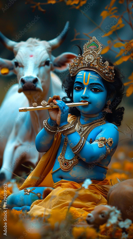 Fototapeta premium india hindu festival culture lord Krishna Janmashtami diwali