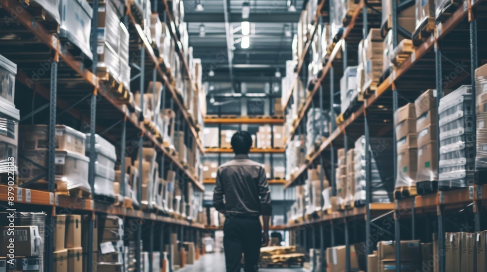 A warehouse utilizing data to manage inventory levels and optimize logistics for faster delivery times A warehouse utilizing data to manage inventory levels and optimize logistics for faster delivery times