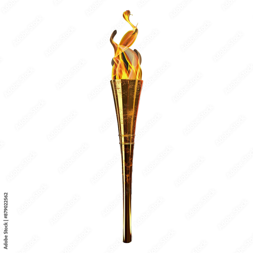 Olympic Torch on Solid Transparent Background - Realistic Image Olympic Torch on Solid Transparent Background - Realistic Image