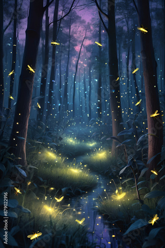 forest in the night forest
