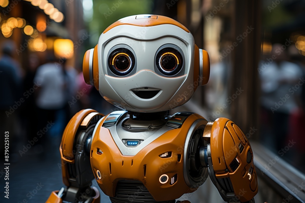 Android driver smiling at wheel of a vehicle, humanoid robot behind the steering wheel Android driver smiling at wheel of a vehicle, humanoid robot behind the steering wheel