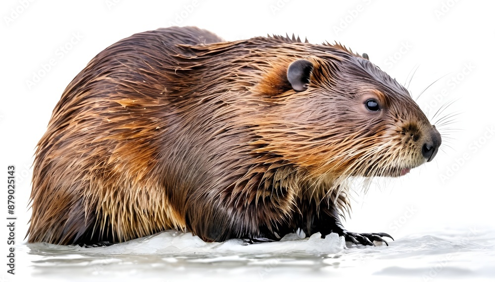 close up of a beaver, animal beaver on white background, animal photography, transparent or white animal close up of a beaver, animal beaver on white background, animal photography, transparent or white animal