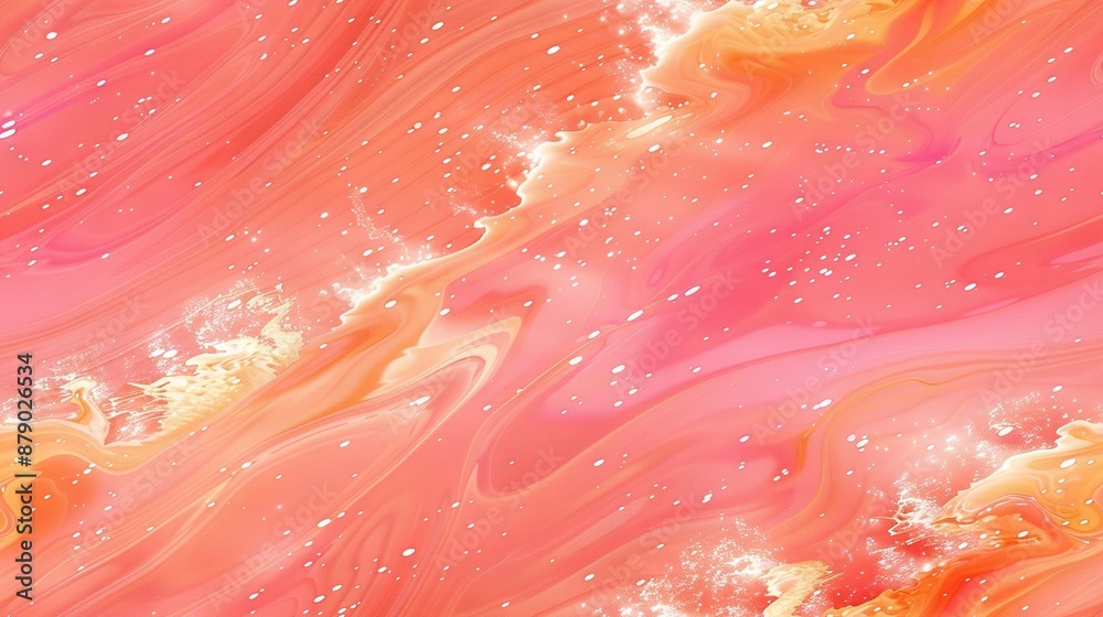 A canvas showcases water with popping bubbles against a backdrop of pink and yellow, accented by scattered white spots at the base A canvas showcases water with popping bubbles against a backdrop of pink and yellow, accented by scattered white spots at the base