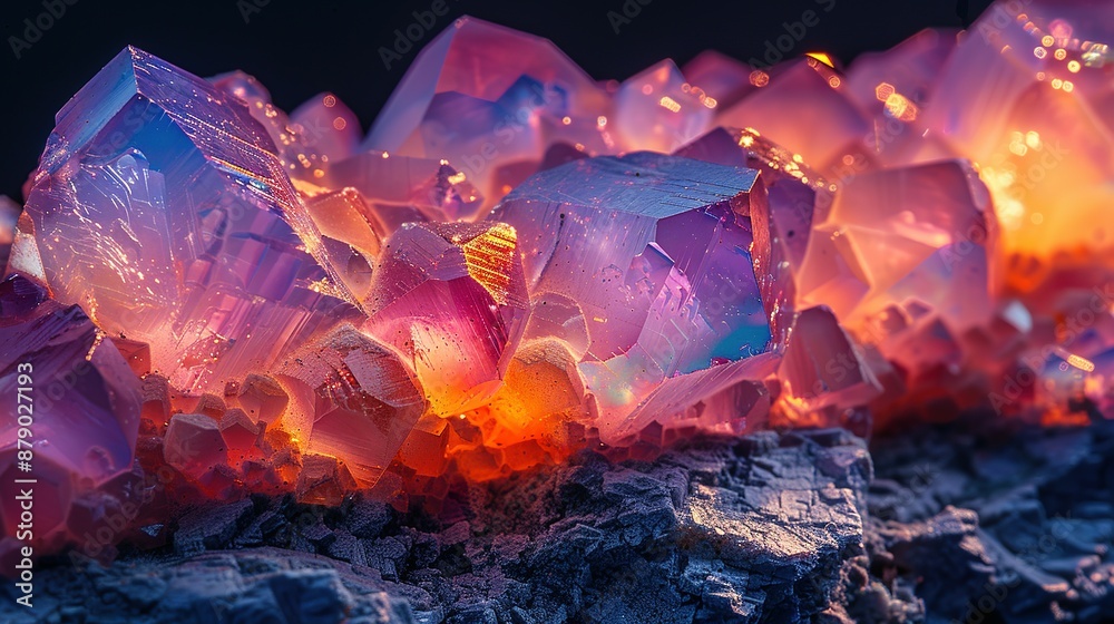 Fototapeta premium Opal Essence: Vibrant and Iridescent Stone Texture Background