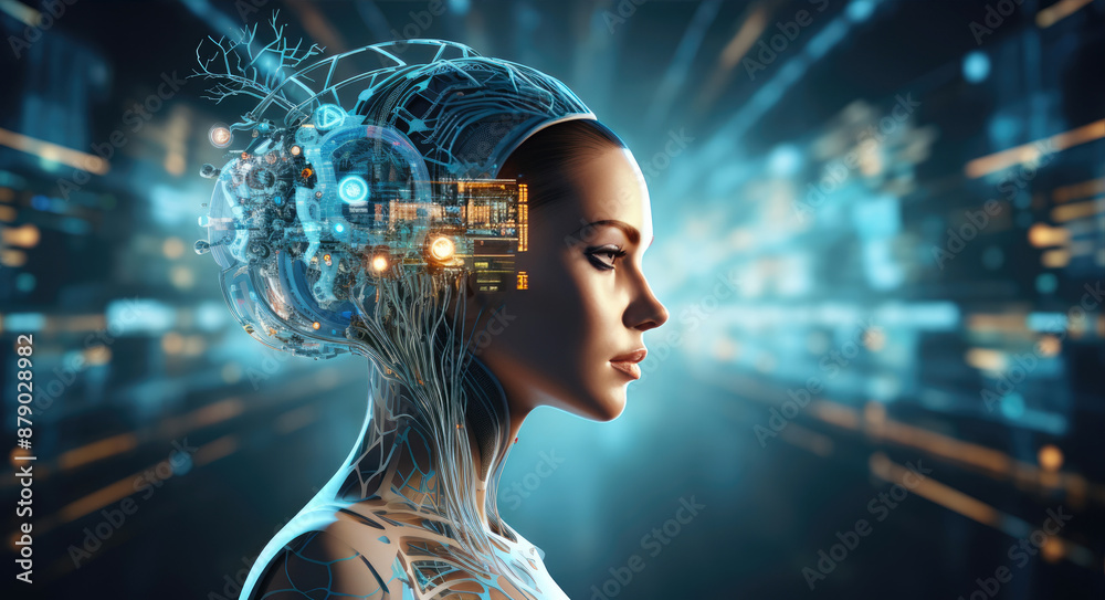 generated illustration Futuristic Robot woman. Innovation and variation in technology. generated illustration Futuristic Robot woman. Innovation and variation in technology.