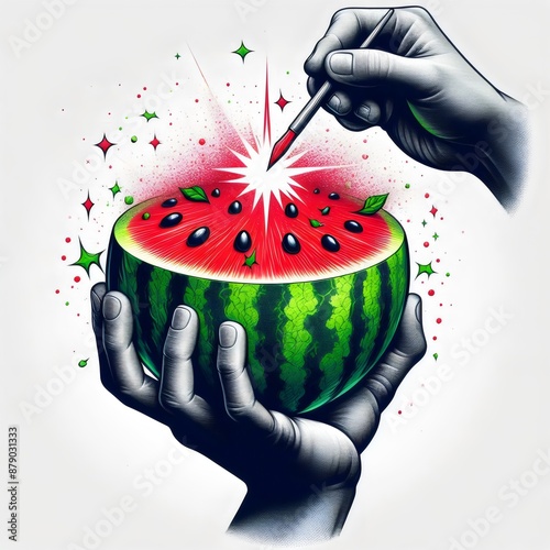 monster water melon Generative Ai