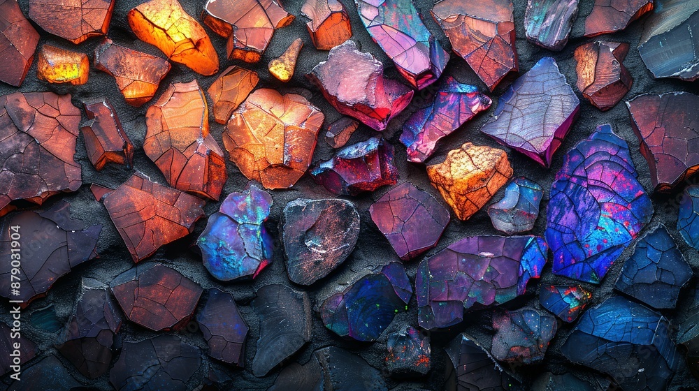 Shimmering Opal Stone: Luminous and Colorful Texture