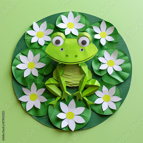 Frog and Flower Paper Plate Craft