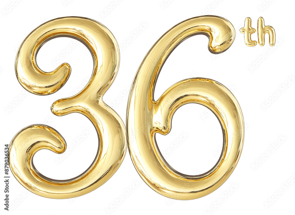 36th Anniversary Gold Number 3D 36th Anniversary Gold Number 3D