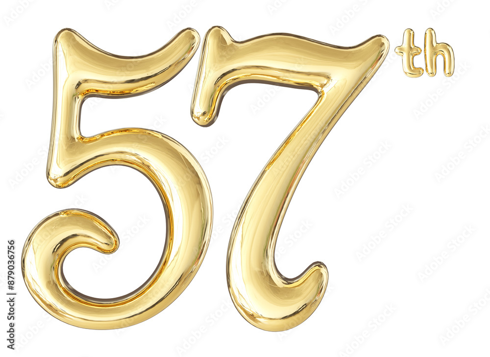 57th Anniversary Gold Number 3D 57th Anniversary Gold Number 3D