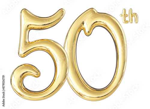 50th Anniversary Gold Number 3D photo
