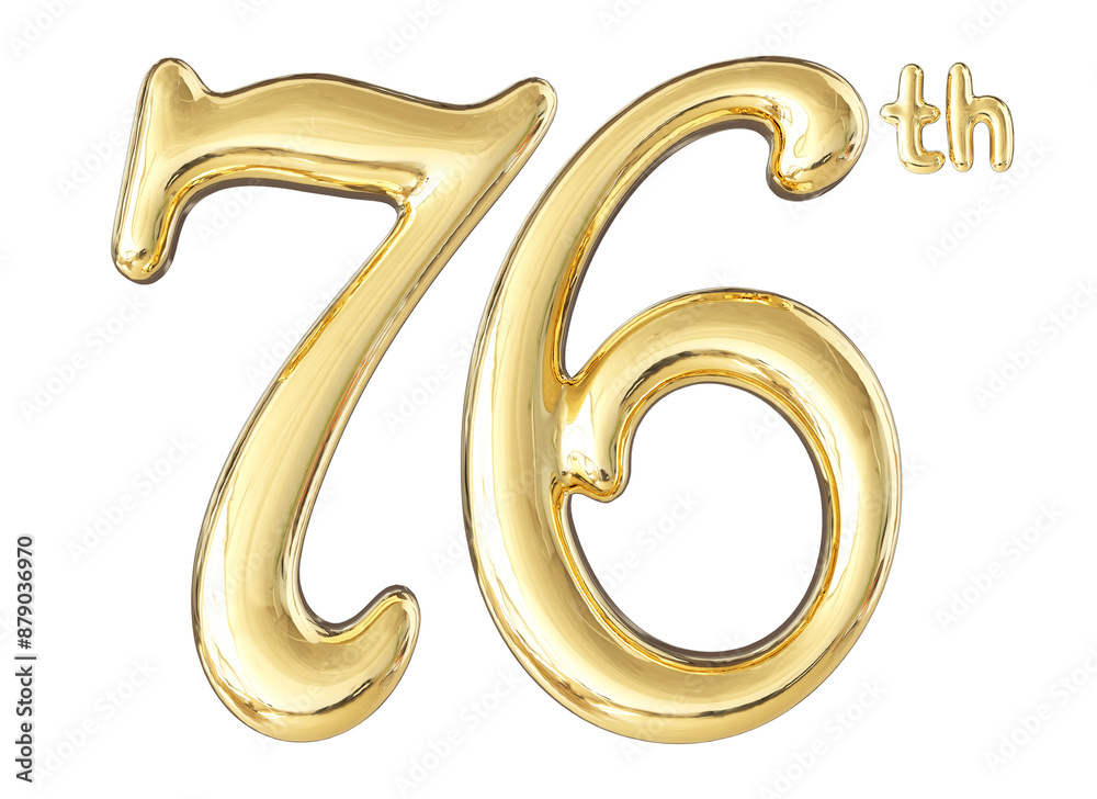 76th Anniversary Gold Number 3D 76th Anniversary Gold Number 3D