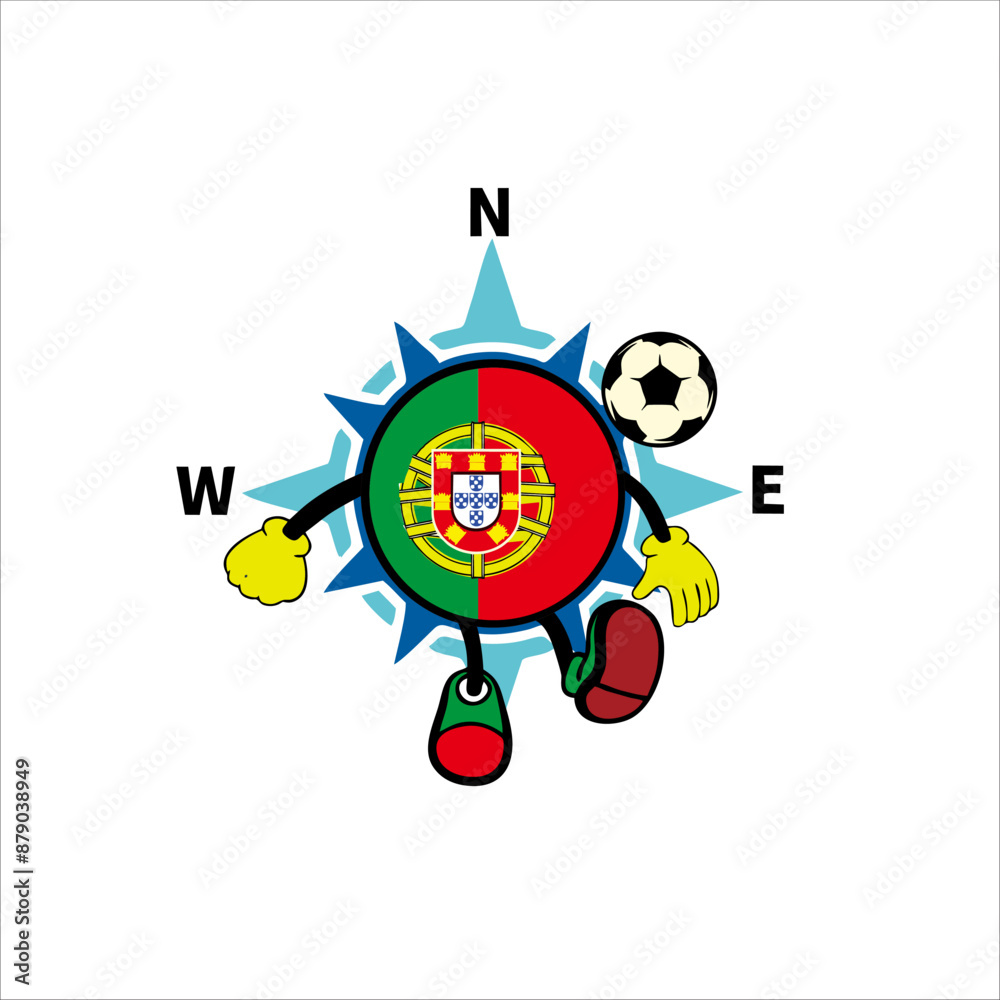 Print portugal football character mascot design for world cup Print portugal football character mascot design for world cup