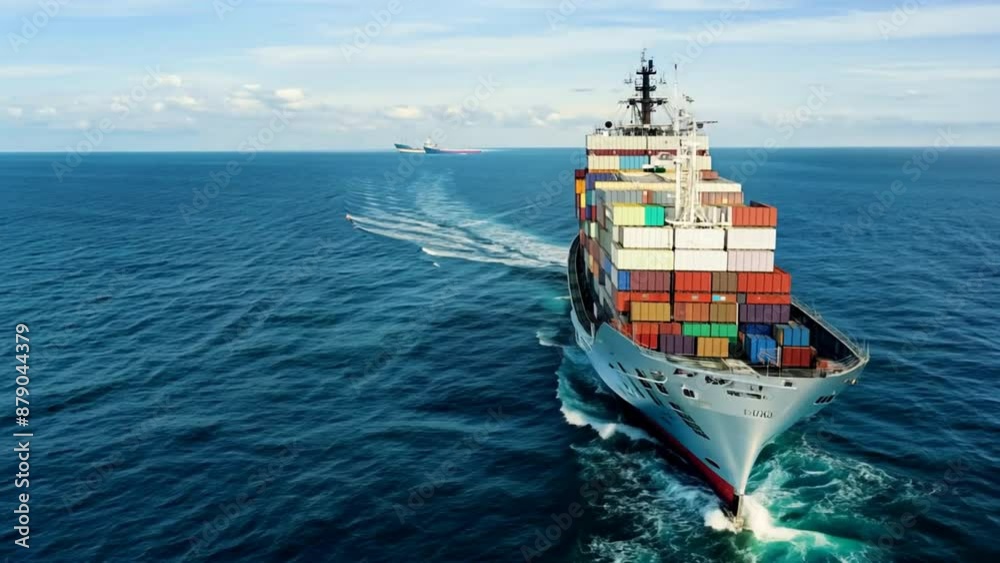 cargo container ship in sea.generative ai