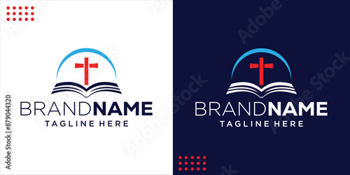 Creative Church and book cross logo, Design Inspiration, Illustration, Vector