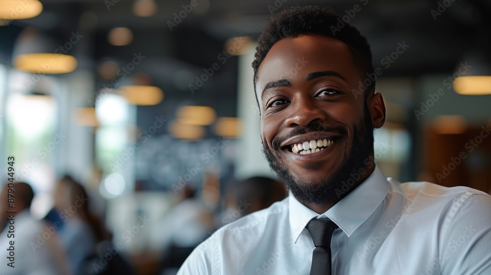 Fototapeta premium Smiling Businessman in a Cafe