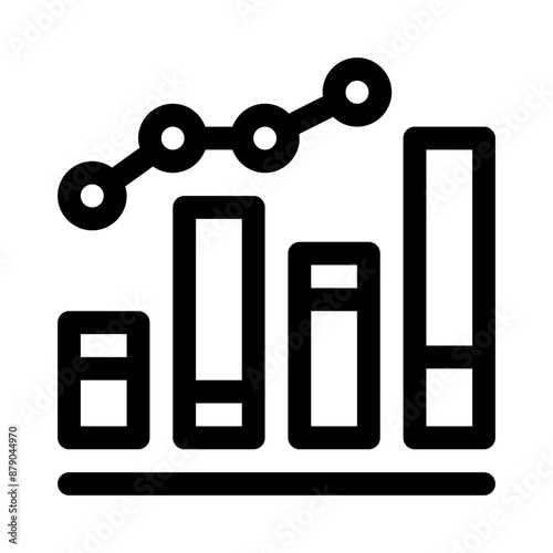bar graph line icon